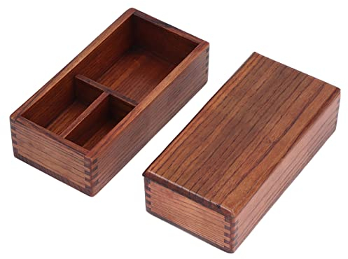 OKJHFD Boîte à bento en bois, conteneurs à déjeuner carrés traditionnels japonais en bois, boîte à déjeuner rectangulaire empilable à 2 couches, boîte à bento en bois, récipient à sushi,