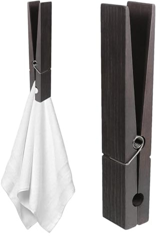 Mollette In Legno Jumbos - 30 Cm Portasciugamani In Legno Jumbos Autoadesiva, Porta Asciugamani Da Parete, Mollette Per Abiti In Legno, Rustica Mollette Per Bucato Per Lavanderia