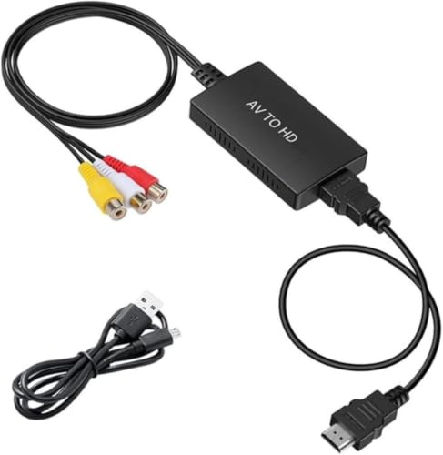 JZK AV-auf-HDMI-Adapterkabel, Cinch-zu-HDMI-Konverter, unterstützt 1080p für WII, STB, VHS, VCR, Blue-Ray-DVD-Player uvm