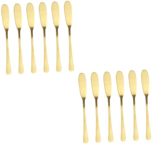 Cabilock 12 Stück 304 Butterverteiler Kuchenspatel Kuchenschaber Marmeladenverteiler Creme Edelstahl Butter