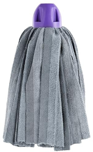 Maya - Fregonas de Microfibra Industrial MAX Pro Tiras para Limpieza Profesional de Suelos Rugosos sin Dejar Rayas, Recambios de Alta Absorción y Secado Rápido, 34x15 cm (Morado, 2 Unidades)