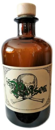 Poison Gift Alchemisten Labor Flasche mit Korken Antik Look braun Gothic Halloween Deko