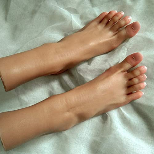 Silikonfüße, Silikon-Mannequinfuß, Silikon-weibliches Fußmodell, Mannequin in Lebensgröße, als Skizze, Nailart-Übung, Schmuck, Schuh- und Sockendisplay, Zehennägel können ausgewählt werden,C,37