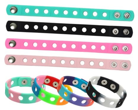 MOLUCKFU 8stücke Stretch-silikonarmbänder Diy Hautfreundliche Armbänder Unisex-design Mit Löchern Für Selbstgestaltung Für Alltag Und Sport