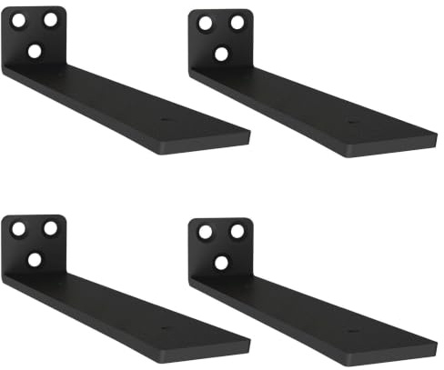 4 stück Regalhalterung Regalträger, Schwerlast Schwimmende Regalhalterungen für Wandanbringung DIY offenes mit Schraube und Ankern, Tragkraft 70 KG ( (Schwarz, 30 cm) 12in