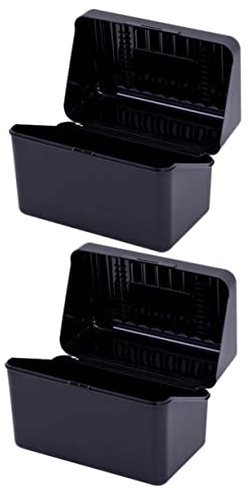 Tofficu 2stücke Visitenkartenbox Aus Kunststoff Praktischer Kartenhalter Für Schreibtisch Schwarz -design Für Einfache Handhabung Für Büro Und Ausstellungen