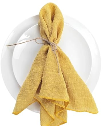 FonHNDG 6er Set Stoffservietten for Nähen aus Baumwolle, Fabrikstoff, Serviettengaze, Tischtücher, Hochzeitsdekoration für Hochzeiten, Dinnerpartys(Color 1)