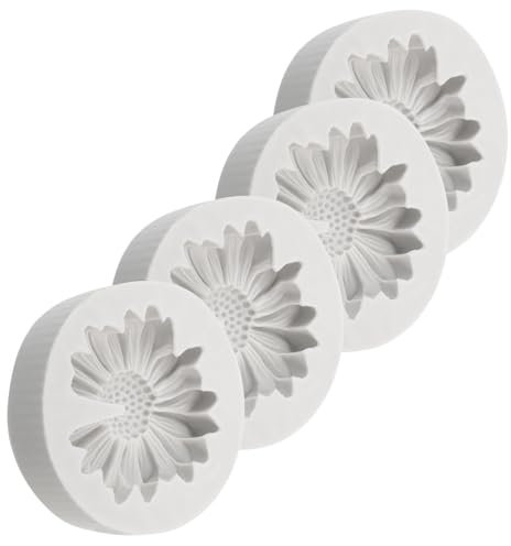 Artibetter Stampi in Silicone per Candele 4 Pezzi Fiori Girasole e Crisantemo, Riutilizzabili e Diffusori di Fragranza per Artigianato e Decorazioni in Camere e Auto