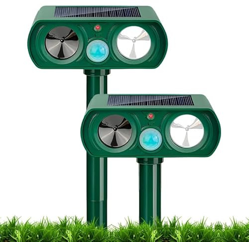 2 PCS cat repellent for gardens uk, fox deterrents for cat deterrents for gardens uk for Gardens, Outdoor waterproof, solar powered ground plug cat deterrent for garden.