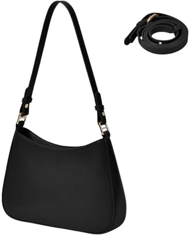 GWAWG Sac en cuir pour femme, sac à bandoulière Y2K pour femme avec 2 sangles réglables, sacs à bandoulière, sacs besac en cuir, sac à main Hobo croissan