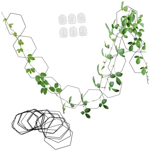 TOYANDONA Treillis à Chaîne pour Plantes Grimpantes Intérieur Support Plante Robuste avec Cercles et Crochets Muraux Structure de Soutien pour Extérieur pour Monstera Pothos Lierre