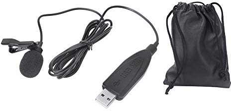 MUNEFE Micrófono USB con Clip de Solapa para grabación de computadora, micrófono USB Lavalier, micrófono USB Lavalier con Clip de Solapa con Cable para grabación
