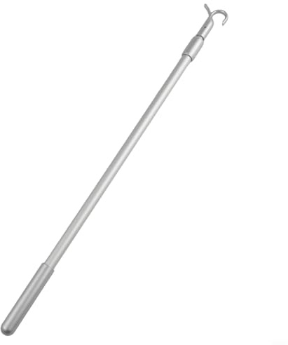 Trayneel Bastone telescopico per tenda da 33-60 cm, in lega di alluminio, per aprifinestra con gancio, per tende verticali e lucernari