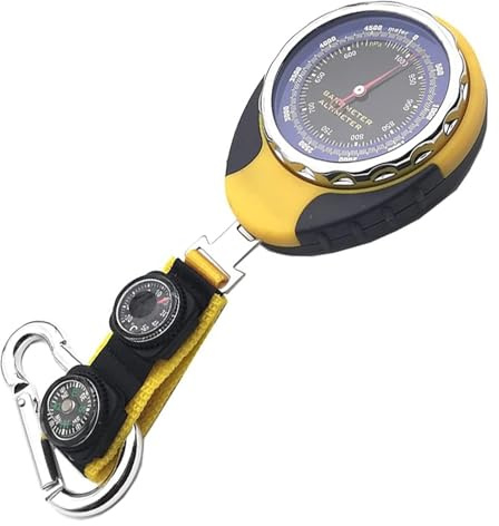 Stazione meteorologica analogica portatile 4 in 1 con altimetro, barometro, termometro, bussola, strumento di sopravvivenza tascabile senza batteria per escursionismo, alpinismo, campeggio, viaggi