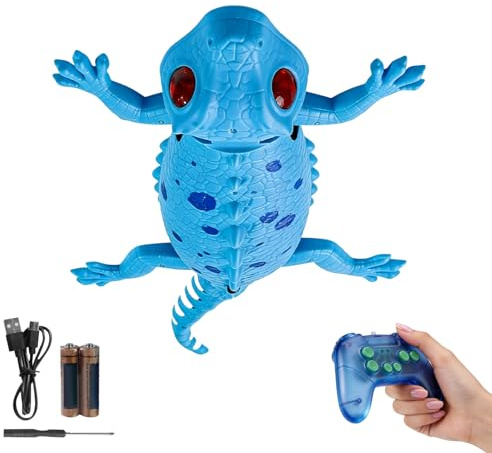 Lucaqina Jouet Gecko Grimpeur de Mur,Jeu Électrique de Grimpe Lumineux avec 2 Modes - Jouet Robot Escaladeur Mur RC,pour Filles et Garçons