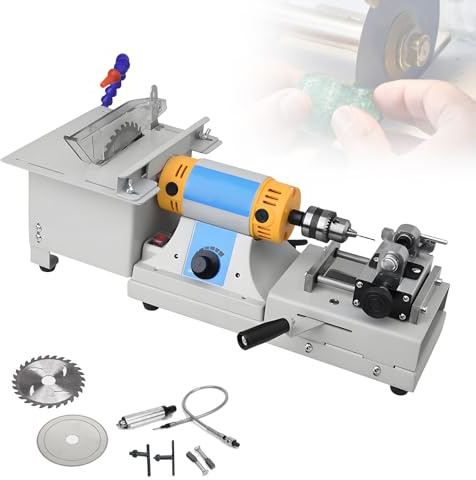 YXYLJOZ Smerigliatrice per lucidatura e molatura di Pietre preziose da 110 V/220 V, lucidatrice per Giada, Macchina da Taglio a velocità Regolabile, per Fai da Te in Giada e Legno