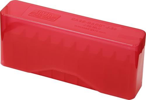 MTM J20-MLD Rouge Transparent Boite de Rangement pour 20 Cartouches