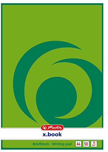 Herlitz 717405 Briefblock A4, 50 Blatt blanko, 10 Blöcke