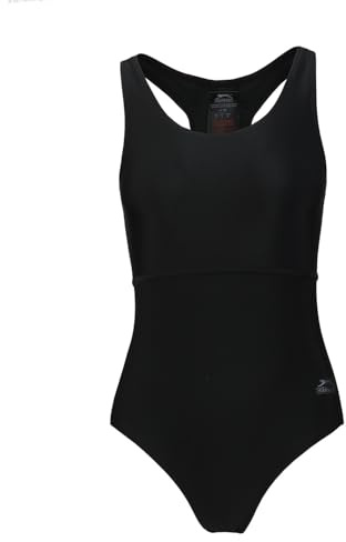 Slazenger Womens Racer Back Swimsuit Chlorine Resistant Black 16 (XL)