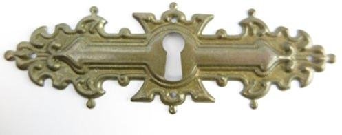 Fittings Brass Burnished Key Rosette Keyhole Rosette Cupboard Drawer Cabinet Door Antique Style Door Fitting Art Nouveau Baroque