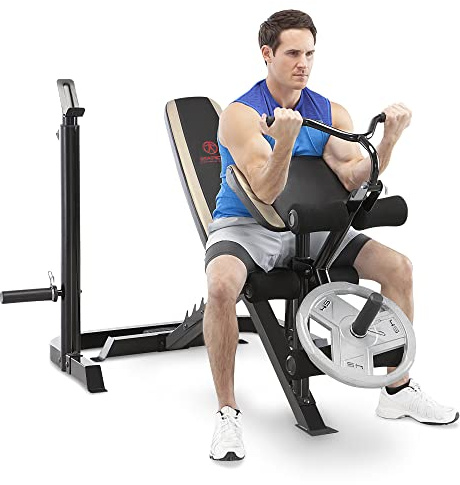 Marcy Adjustable Olympic Weight Bench with Leg Developer and Squat Rack MD-879