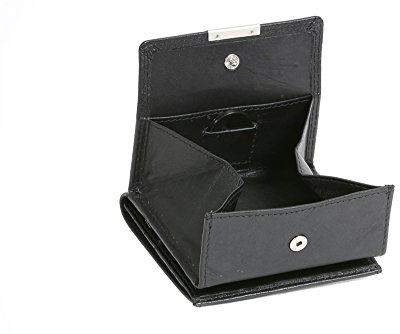 LEAS Wiener-Schachtel mit großer Kleingeldschütte, Echt-Leder, schwarz Special Edition