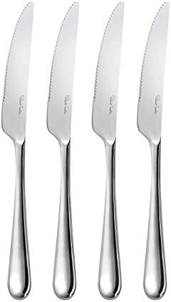 Robert Welch Kingham Bright Cutlery Steak Knife, Set of 4. Made from Stainless Steel. Dishwasher Safe.