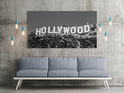 Oedim Wandbild PVC Verschiedene Maßnahmen Digitaldruck Hollywood Weiß und Schwarz 200x60cm