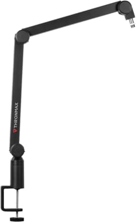 Thronmax Caster-Stand (S1) Mikrofonhalterung mit innenliegender Federkonstruktion für professionelle HD Aufnahmen in Studioqualität beim Podcast / Streamen / Chat / Gameplay / YouTube / etc.