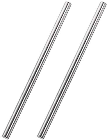 sourcing map 2 Stück 304 Metallstangen Garten, 8mm x 300mm Metallstäbe für DIY Handwerk, Motorrad, Deko, Garten