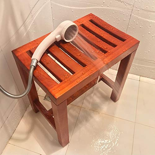 RTY-BY Wasserfest Duschbank Badhocker for Senioren Bad Stuhl Badezimmer Hocker Holz Dusche Bank Erwachsene Anti-Rutsch Duschsitz Badewanne Badehocker Spa ändern Schuhe Hocker, Max.250kg
