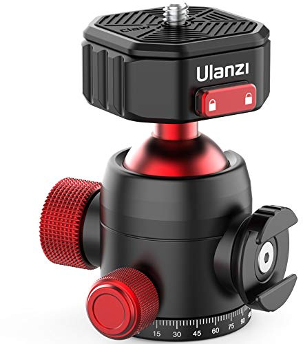 ULANZI Kugelkopf mit Klaue Super Schnellentriegelung Design, Professioneller Metall 360° drehbarer Panorama-Kugelkopf mit Cold Shoe, bis 20 kg Tragkraft, für Stativ, Slider, DSLR-Kamera (U-100)