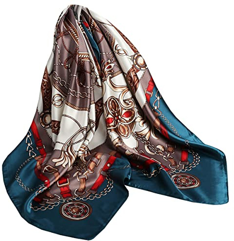 Ecroon Damen Seide Gefühl Schal Halstuch Schal Frauen Elegant Seidenschal Business Seidentuch Scarf Bandana Taschentuch Ansatz Handgelenk Kopftücher
