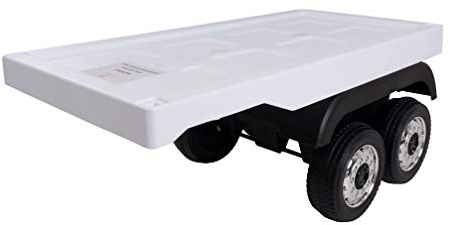 Actionbikes Motors Anhänger für Kinder Elektroauto Mercedes Benz Actros Truck LKW | Lizenziert - Kinderauto elektrisch - Elektrofahrzeuge - Elektro Auto für Kinder ab 3 Jahre (Trailer Weiß)