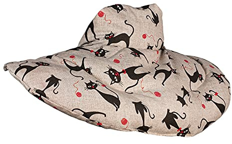 Nackenhörnchen mit Stehkragen Katze-Mimi - Bio-Dinkelkissen- Nackenkissen Wärmekissen - Körner-Dinkel-Kissen Nacken Schulter
