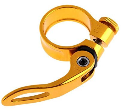 LLDDSS Fahrradsitzklemme Ultraleichte Aluminium-Legierung 31.8mm MTB-Fahrrad-Sattel Sattelklemme Tube-Clip Quick Release Fahrradteile (Color : Gold)
