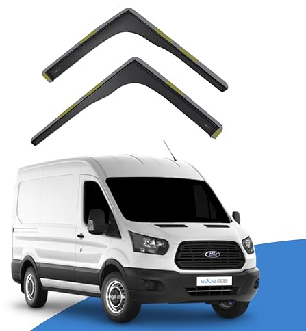 EdgeVisors Wind Deflectors for Ford Transit MK8 2 Door Van (2013-Onwards) 2pc Set | In-Channel Rain Guards & Accessories