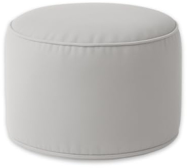chilly pilley Sitzhocker Gaming Sitzsack Hocker Wasserfest mit EPS-Füllung Runden Sitzkissen für Kinder und Erwachsene viele Farben zur Auswahl (Silber)