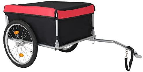 PEXMOR Bike Cargo Trailer, Foldable Bicycle Cart Bike Wagon Trailer w/Universal Bike Hitch & 20 Quick Release Wheel, Folding Bike Luggage Carrier w/Waterproof Cover, Large Loading Bike Storage Cart