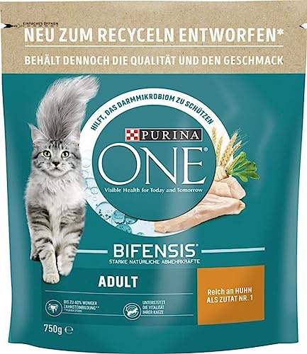 PURINA ONE Adult reich an Huhn Katzentrockenfutter 750g Beutel