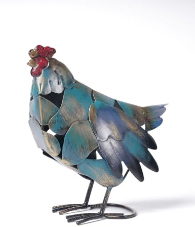 HAUCOZE Kycklingstaty dekor höna skulptur modern konst bord bordsuppsats hantverk metall djur gåvor 27 cm