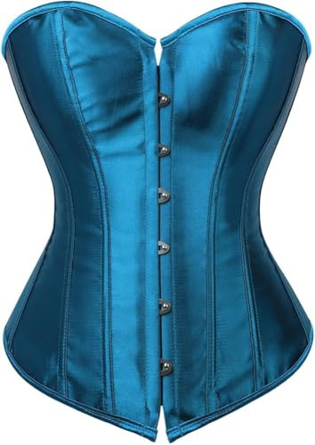 DKCHENH Sexy Corset Tops for Women,The Trendy Corset Top for Women Every Fashionista Needs,Lace-Up Push-Up Bodysuit., Teal Blue, X-Small