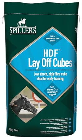 SPILLERS HDF Lay Off Cubes Horse Feed, 25KG – Low Starch Food – High Fibre Horse Cubes Ideal for Early Training – Suitable for Racehorses & Performance Horses