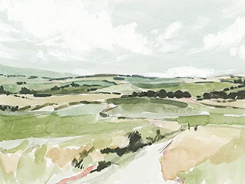 Rolling Pastures Sketch I Poster Print - Victoria Barnes (24 x 18)