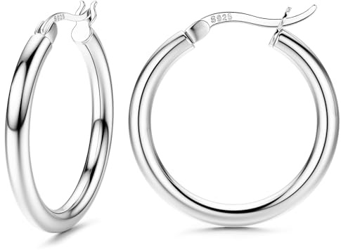 FIOROYAL Creolen Silber 925 für Damen Ohrringe Silber 925 Creolen | Hypoallergene Große Mittelgroß Kleine Ohrringe Creolen Hoop für Mädchen 13/15/20/25/30/40/50MM