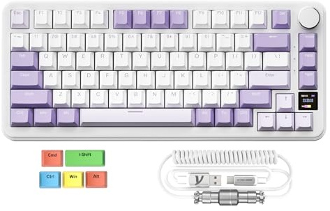 MAMBASNAKE x Attack Shark X85PRO Gasket Mechanische Tastatur, 75% kabellose Gaming-Tastatur mit TFT Screen und CNC Knob, 2,4 GHz/BT5.1/USB-C,5-lagige Polsterung,Hot-Swap Linearschalter,für PC,MAC,QMK