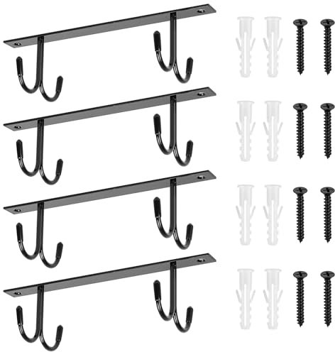 4 Pcs Mug Holder Under Cabinet - Cup and Utensil Storage Organizer With Drying Hooks for Kitchen, Cafe Bar, Office
