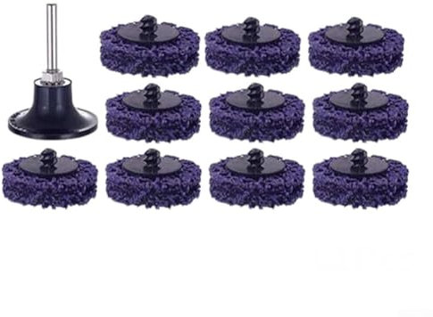 10 ruedas removedoras de óxido, juego de discos abrasivos de 50 mm para amoladora angular, pelar pintura, pulido de metal, madera y limpieza de fibra de vidrio