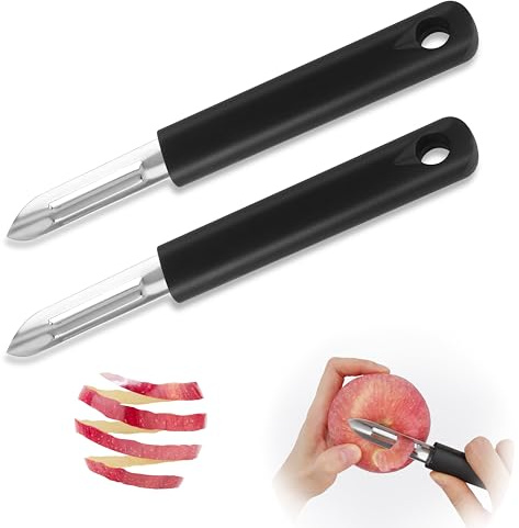 AYSYR 2 PCS Sparschäler Schwarz,Kartoffelschäler Multifunktion,Schäler für Gemüse Obst Karotten,Gemüseschäler Metall Universalschäler für Kochbegeisterte,Peeler mit Stabiles Klingen