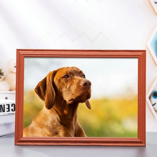Stfery Fotorahmen 21x15 Rotes Holz Bilderrahmen MDF für Mehrere Fotos, Tischplatte, Horizontal Und Vertikal